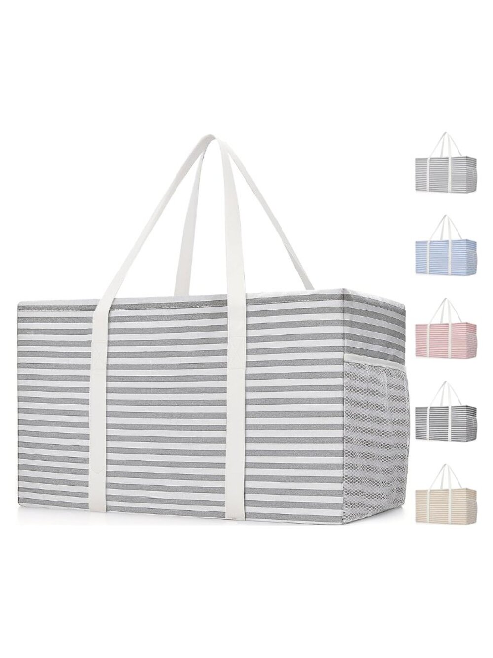 Large Foldable Reusable Grocery Tote Bag 46L Polyester Waterproof